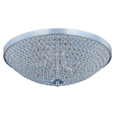 Maxim Nine Light Plated Silver Beveled Crystal Glass Bowl Flush Mount 39873BCPS
